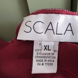 Scala XL Burgundy Silk Cowl Neck Tank Top